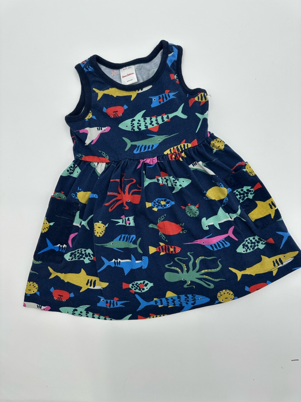 Hannah Anderson Navy Blue Ocean Life play dress size 3T